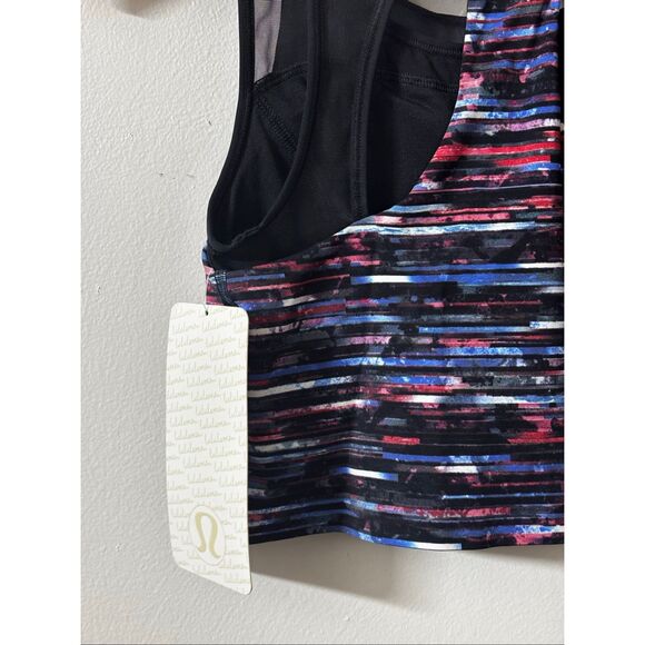 Lululemon Break Free Tank Nulux Hinshu Alpine White Multi Black size 4 new - Picture 4 of 11